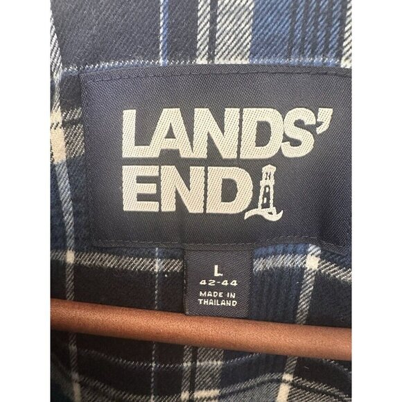 Lands’ End Mens Large (42-44) Bayfield Cotton Parka Barn Jacket Navy Blue 486014 - Picture 5 of 16